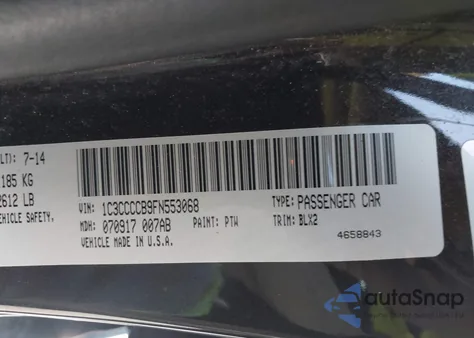 2015 Chrysler 200 C from USA, damaged, VIN 1C3CCCCB9FN553068